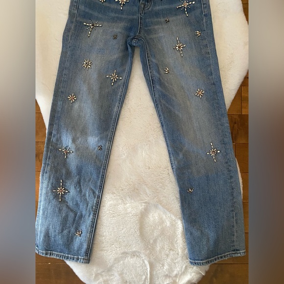 Lucky Brand Slim Straight Jeans with Beaded Star Design - Picture 3 of 5